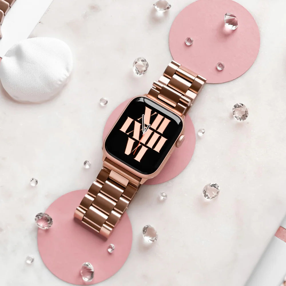 Bracelet Apple Watch (Montres) en acier inoxydable et Aimantés à maillons détachables