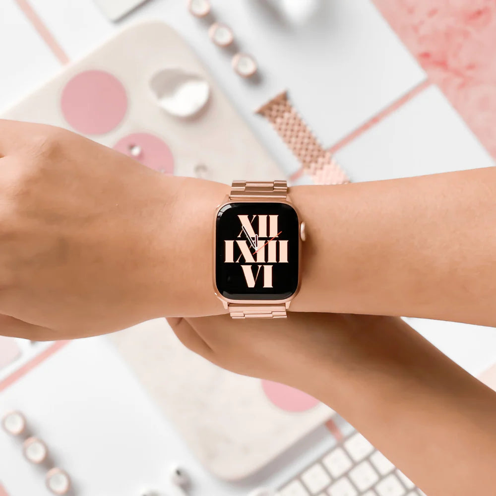 Bracelet Apple Watch (Montres) en acier inoxydable et Aimantés à maillons détachables