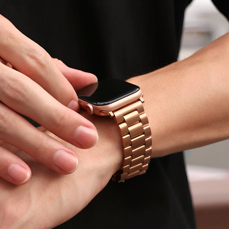 Bracelet Apple Watch (Montres) en acier inoxydable et Aimantés à maillons détachables